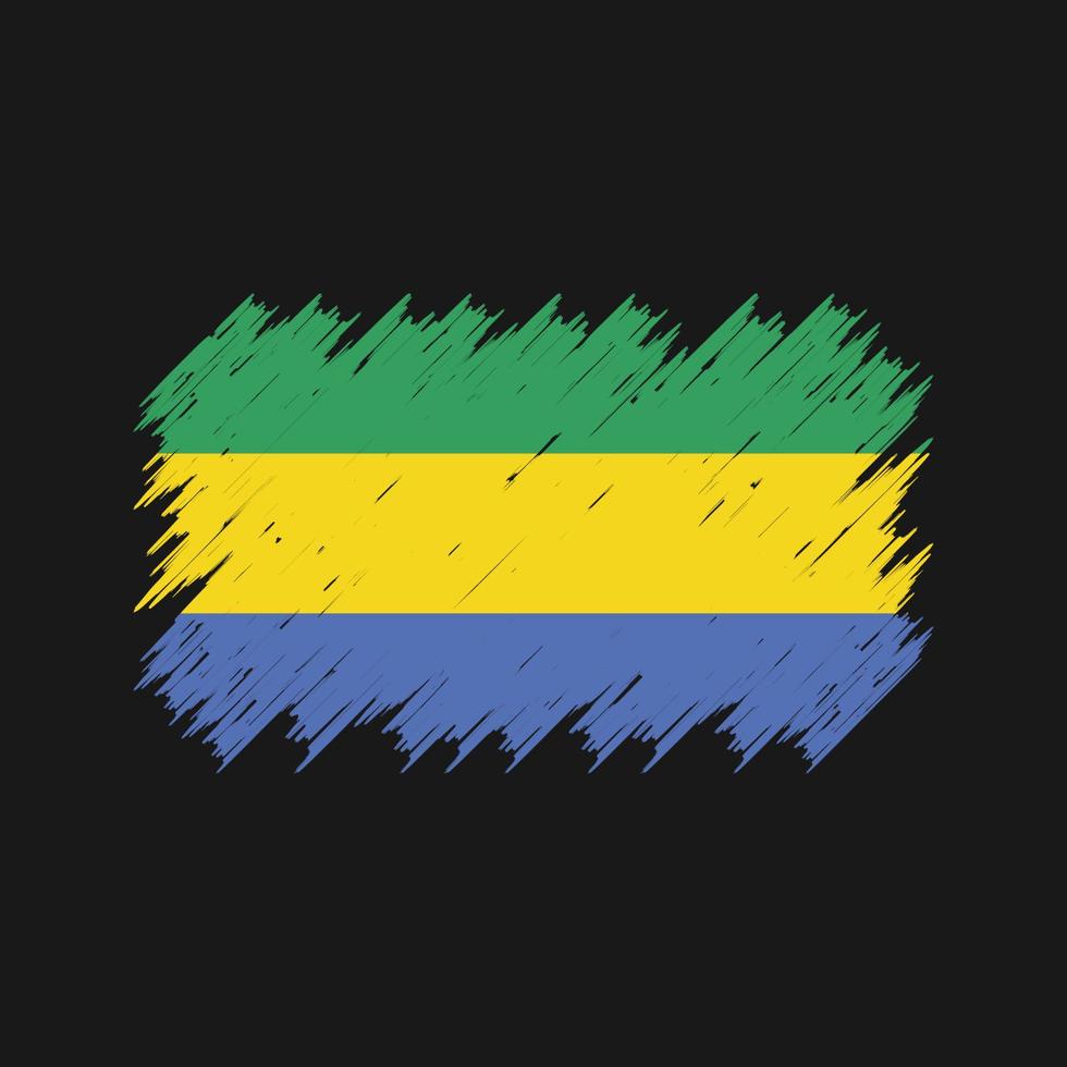cepillo de bandera de Gabón. bandera nacional vector