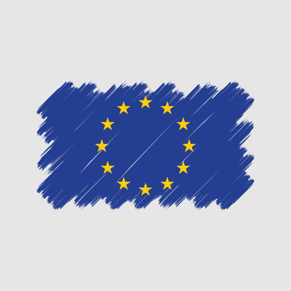 trazos de pincel de bandera europea. bandera nacional vector