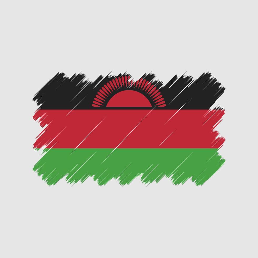 Malawi Flag Brush Strokes. National Flag vector