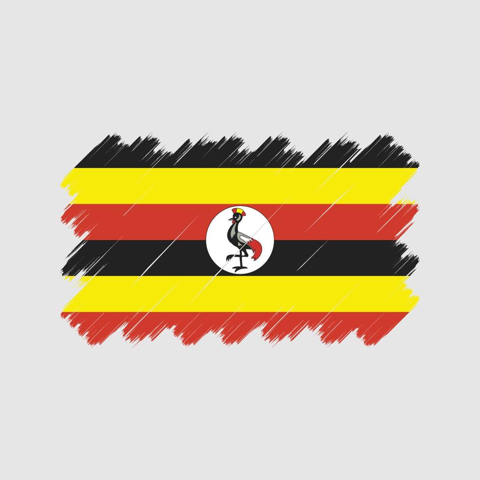 Uganda Flag Brush Strokes. National Flag vector