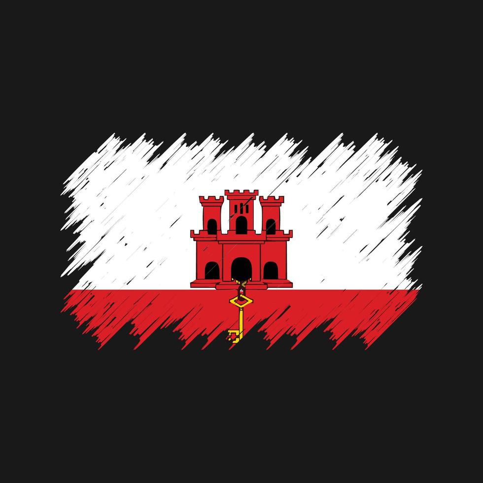 Gibraltar Flag Brush. National Flag vector
