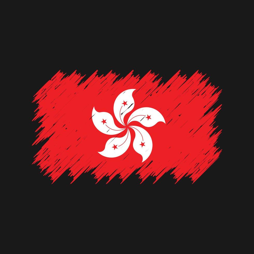 cepillo de bandera de hong kong. bandera nacional vector