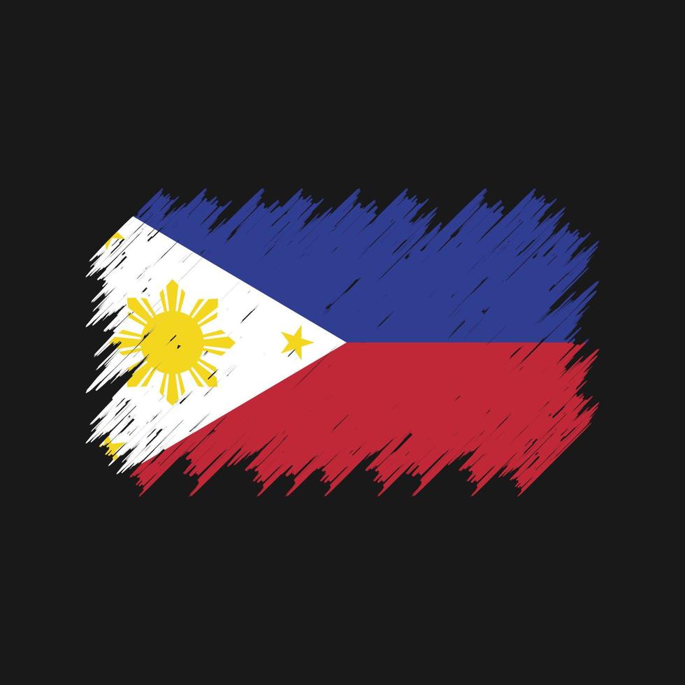 cepillo de bandera de filipinas. bandera nacional vector