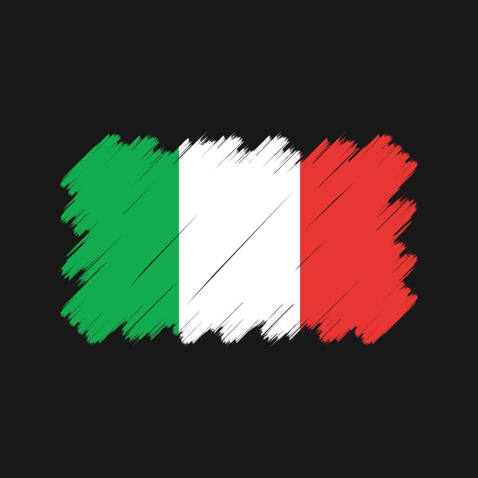 trazos de pincel de bandera de italia. bandera nacional vector