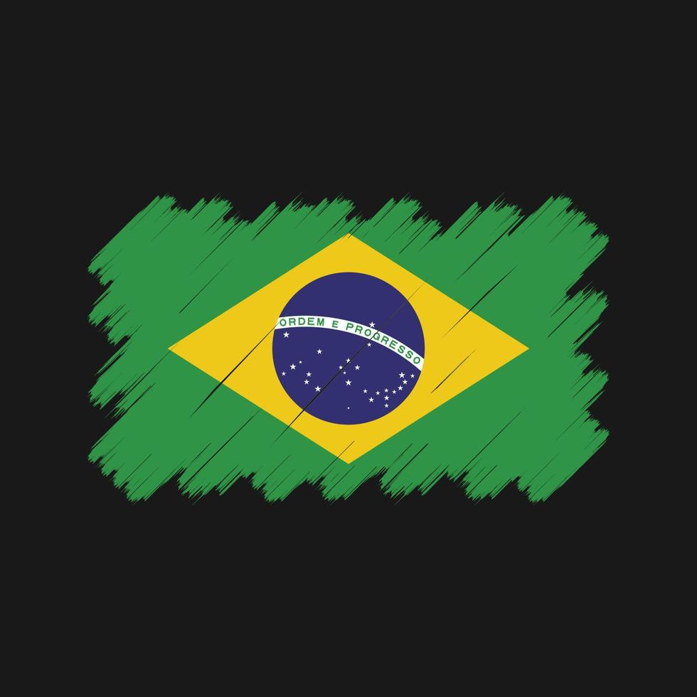 Brazil Flag Brush Strokes. National Flag vector