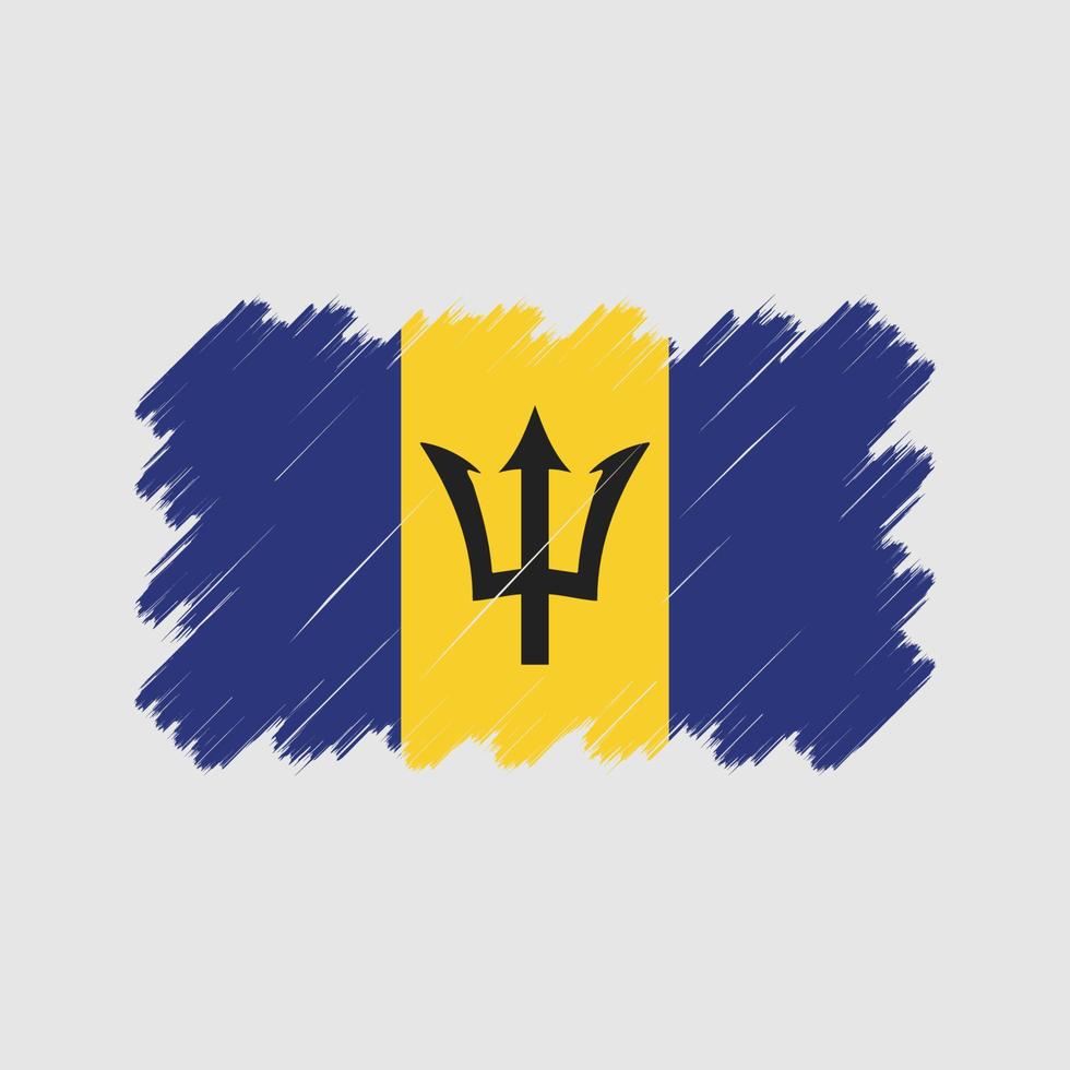 Barbados Flag Brush Strokes. National Flag vector