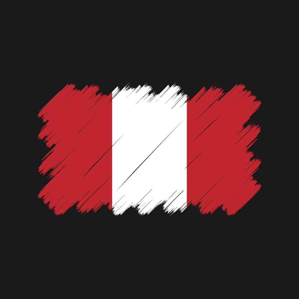 Peru Flag Brush Strokes. National Flag vector