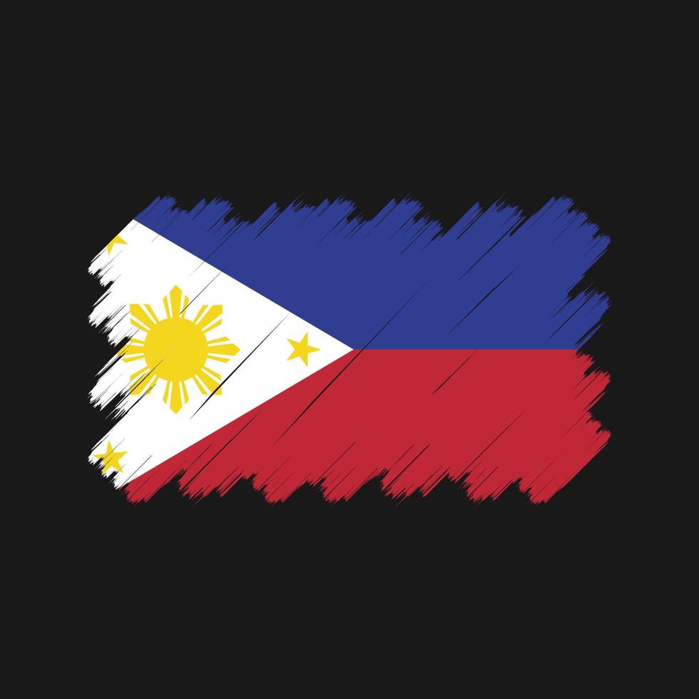 trazos de pincel de bandera de filipinas. bandera nacional vector