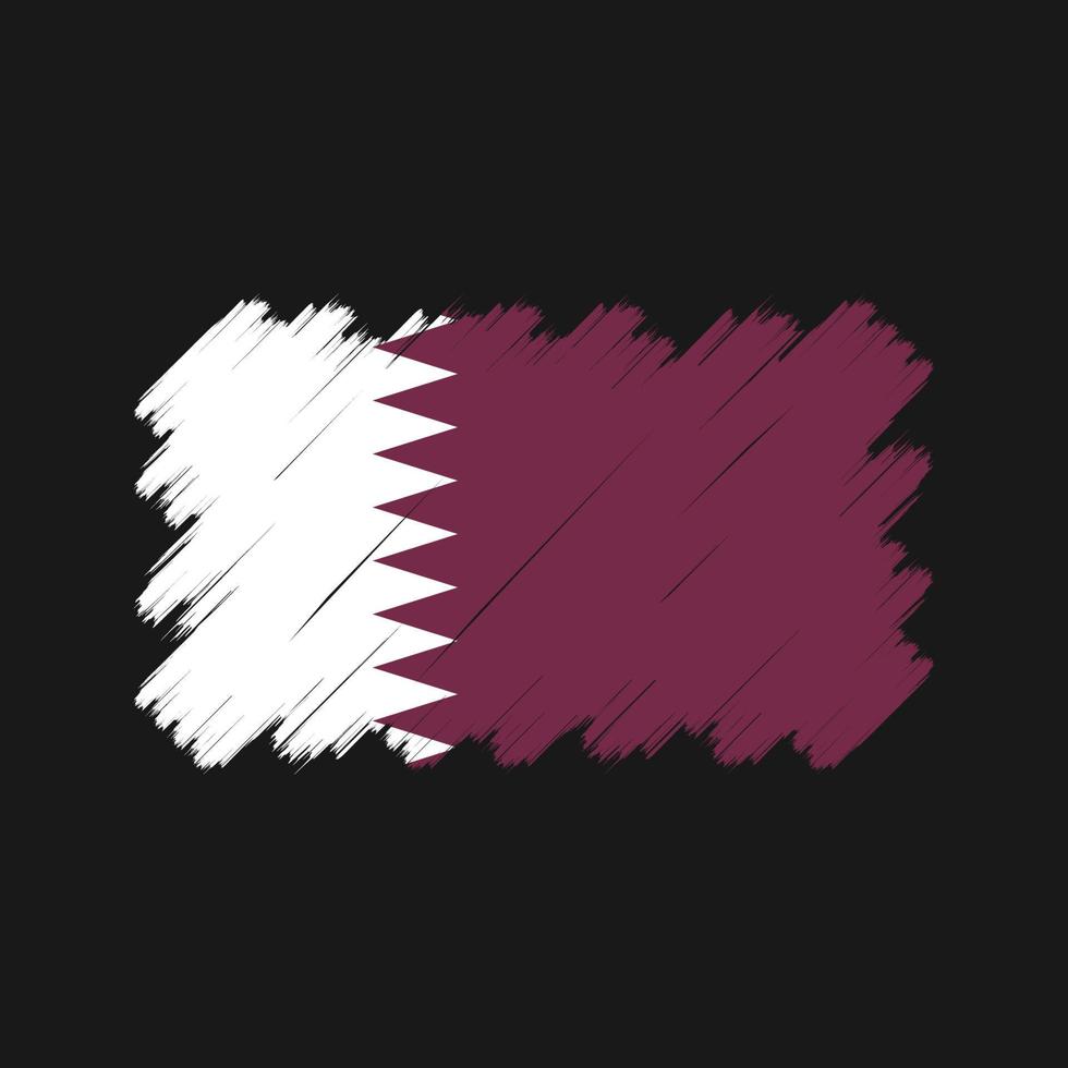 trazos de pincel de la bandera de qatar. bandera nacional vector