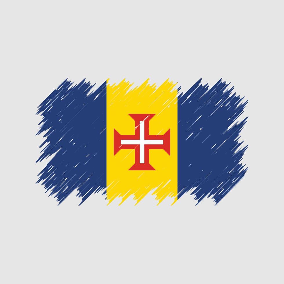 Madeira Flag Brush. National Flag vector