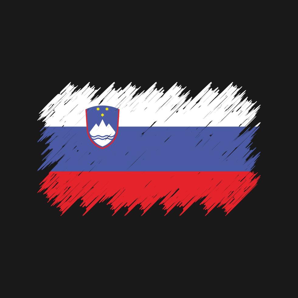 Slovenia Flag Brush. National Flag vector