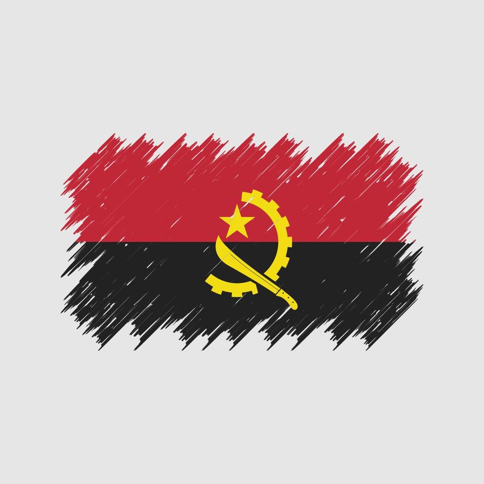 Angola Flag Brush. National Flag vector