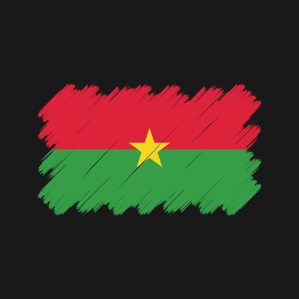 trazos de pincel de la bandera de burkina faso. bandera nacional vector