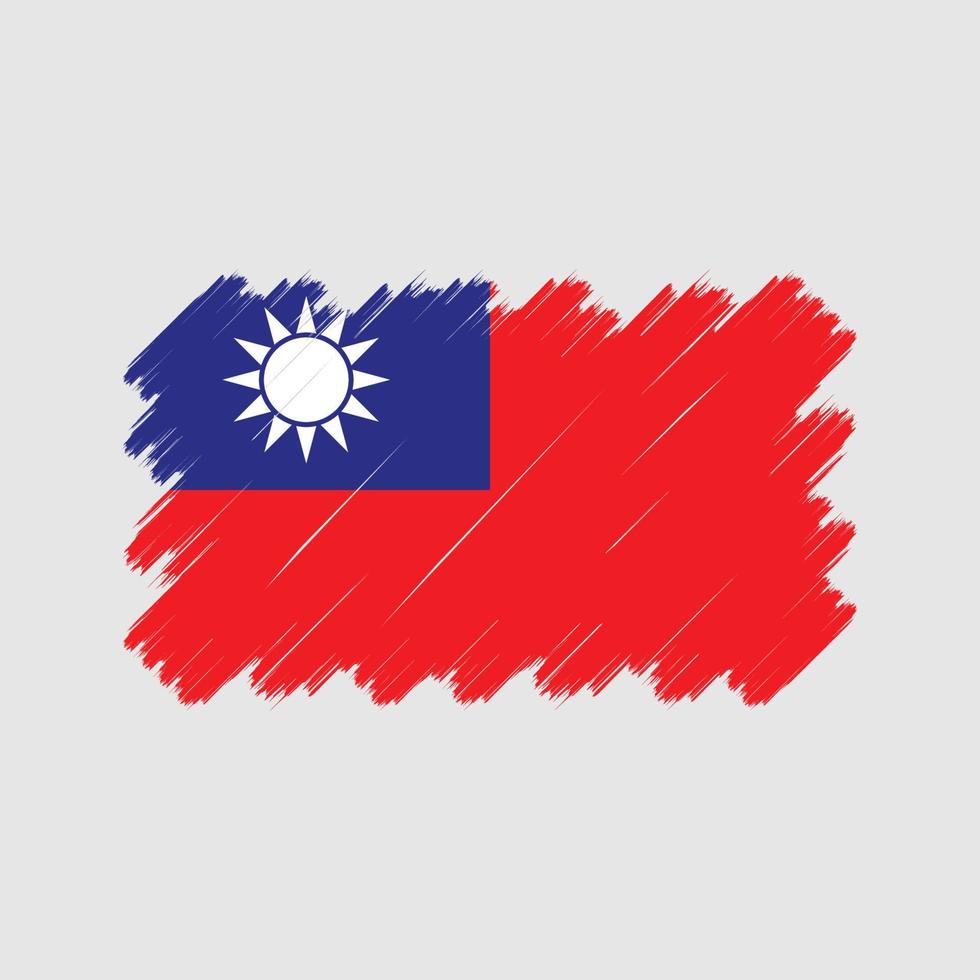 Taiwan Flag Brush Strokes. National Flag vector