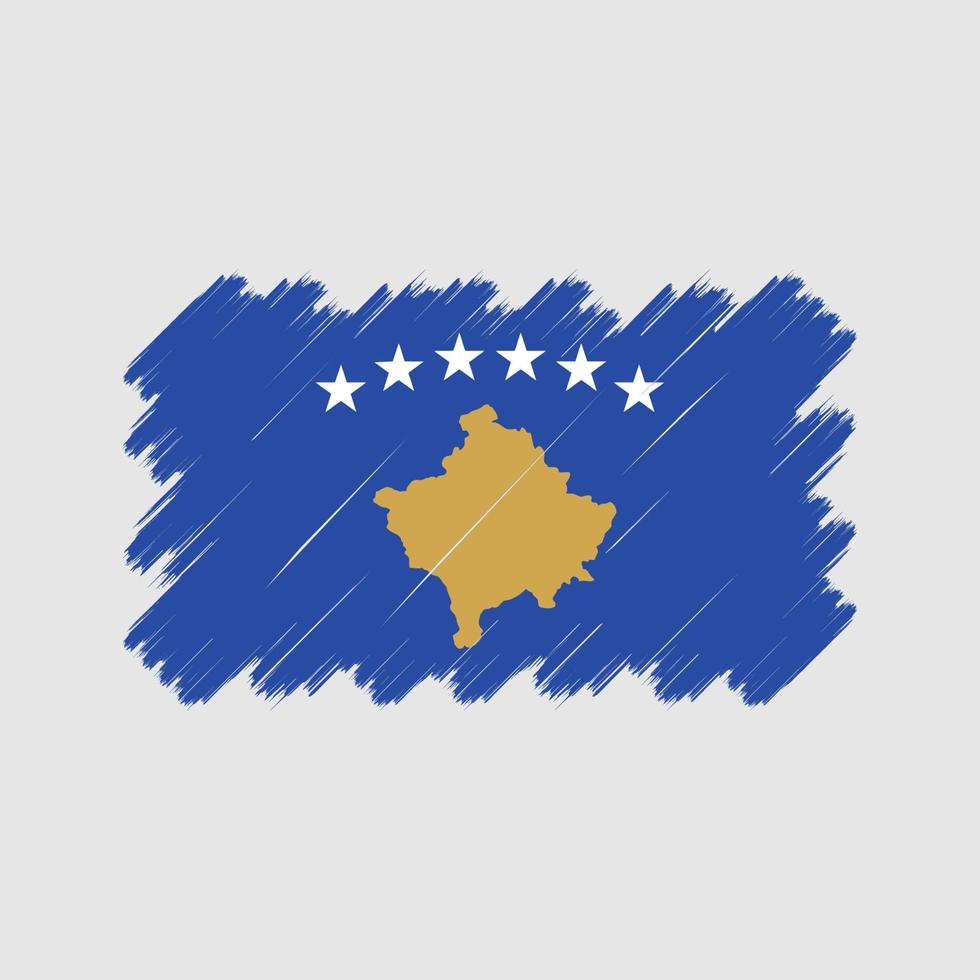 Kosovo Flag Brush Strokes. National Flag vector