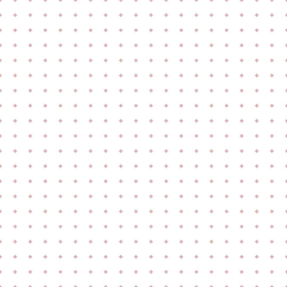 Abstract seamless pattern with red outline crosses on white background. Modern Swiss design in bauhaus style vector