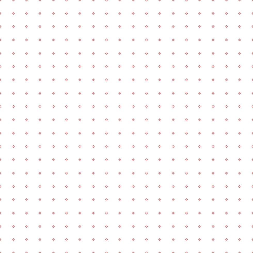 Abstract seamless pattern with red outline crosses on white background. Modern Swiss design in bauhaus style vector