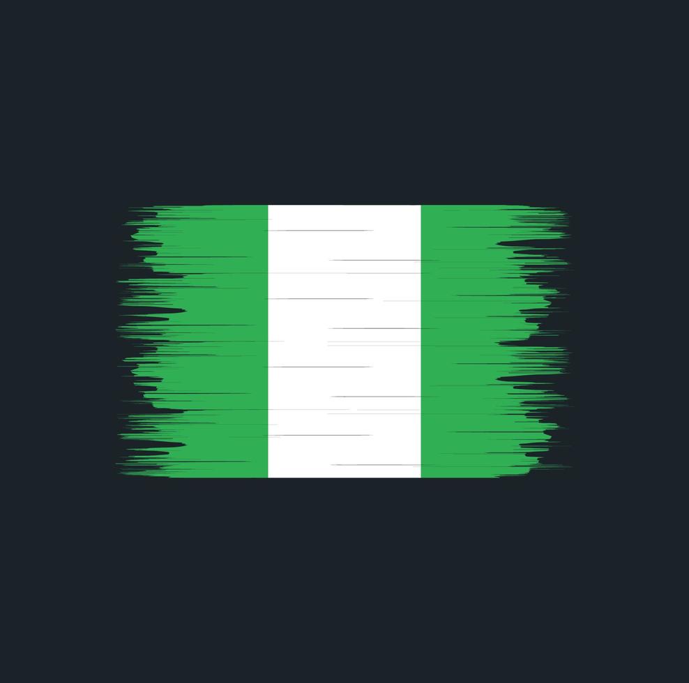 vector de pincel de bandera de nigeria. bandera nacional