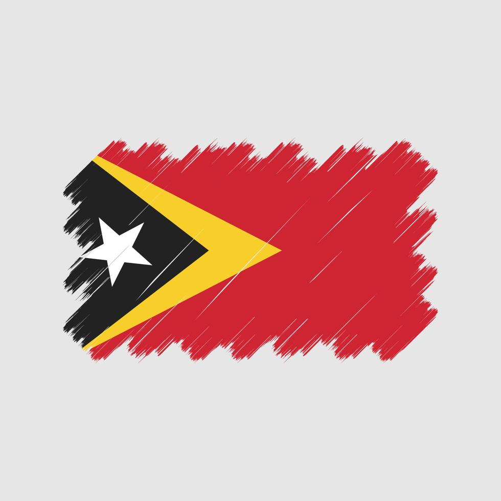 trazos de pincel de bandera de timor oriental. bandera nacional vector