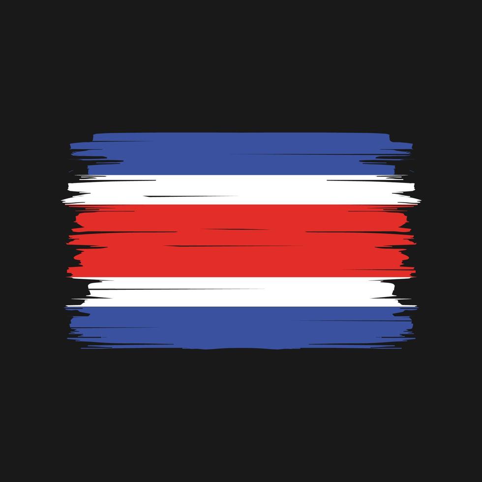 vector de pincel de bandera de costa rica. bandera nacional