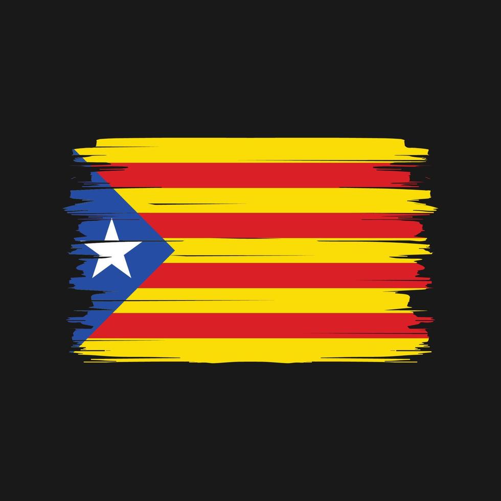 vector de pincel de bandera de cataluña. bandera nacional