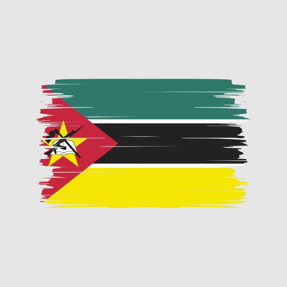 vector de pincel de bandera de mozambique. bandera nacional