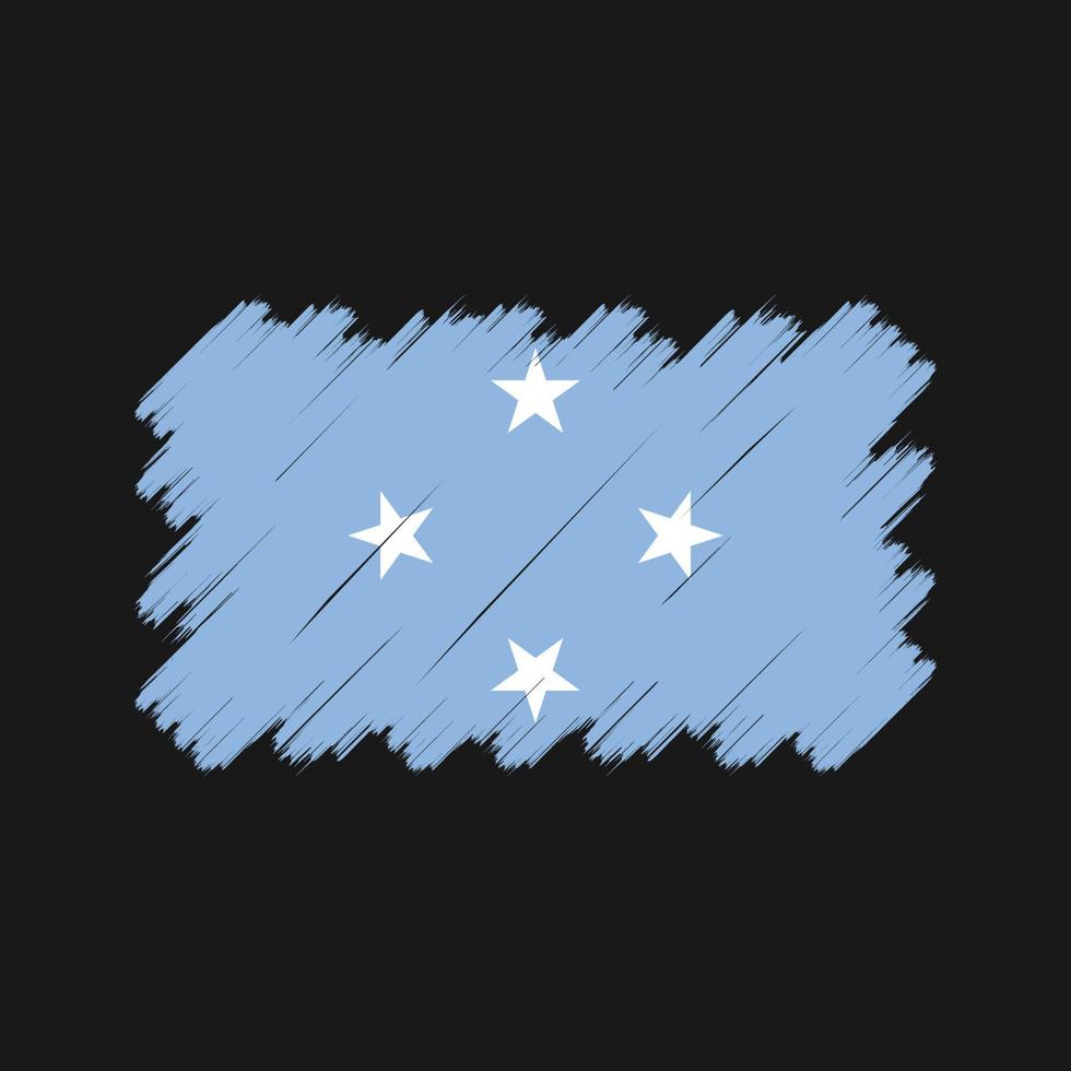 trazos de pincel de bandera de micronesia. bandera nacional vector
