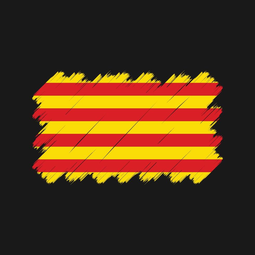 trazos de pincel de la bandera de cataluña. bandera nacional vector