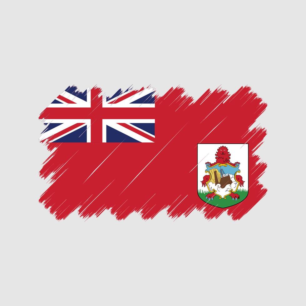 trazos de pincel de la bandera de Bermudas. bandera nacional vector