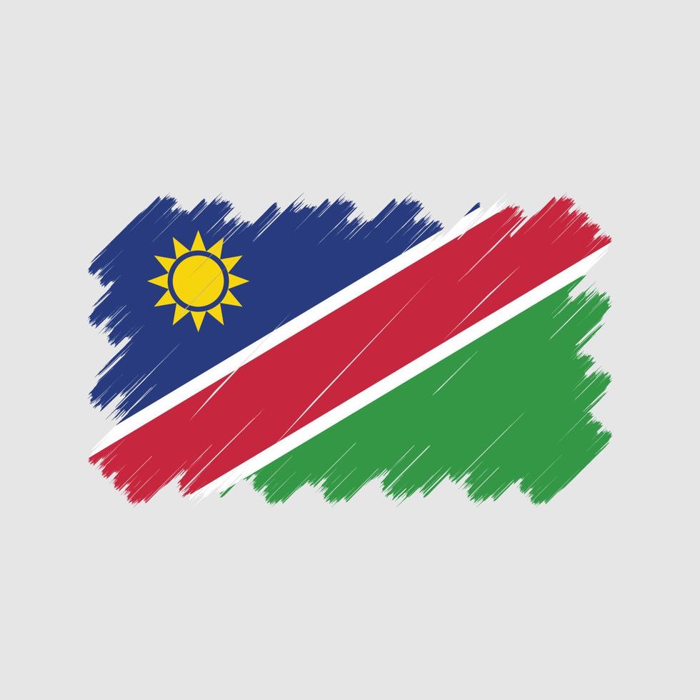 trazos de pincel de bandera de namibia. bandera nacional vector