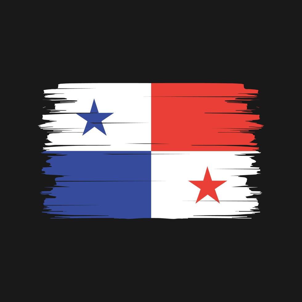 vector de pincel de bandera panameña. bandera nacional