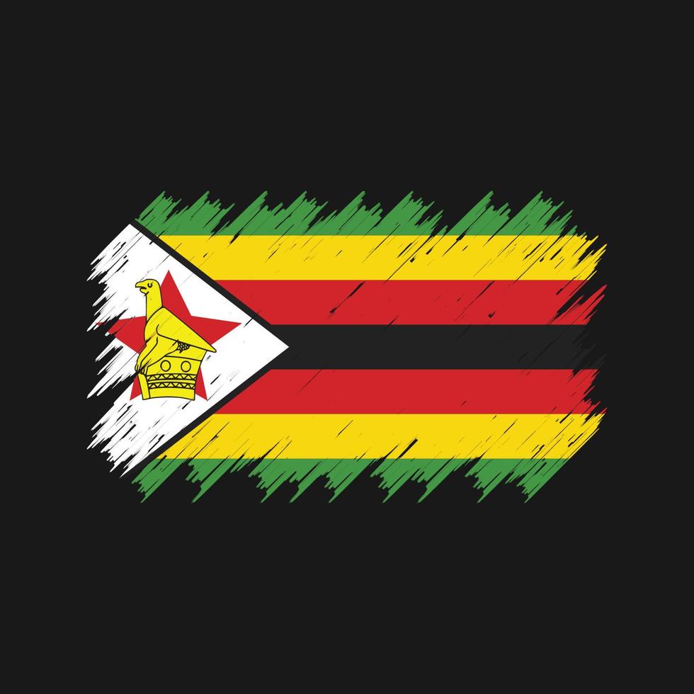 Zimbabwe Flag Brush. National Flag vector