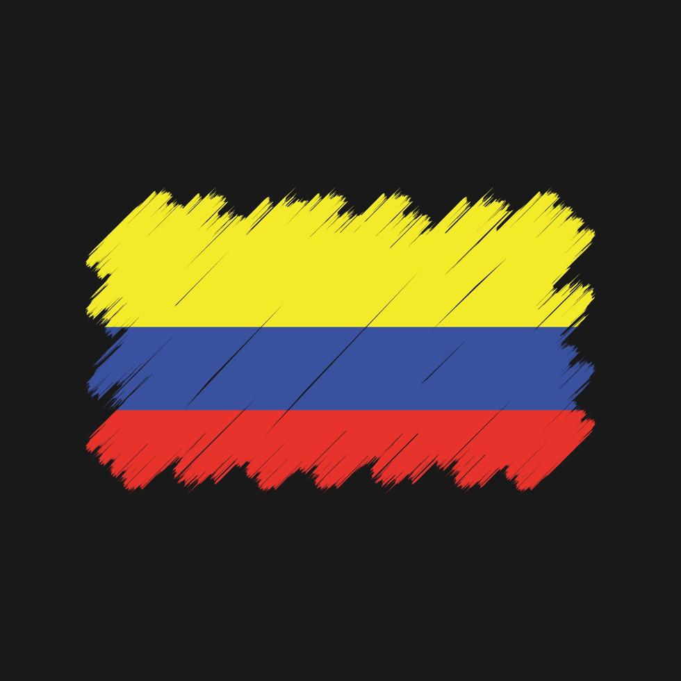 trazos de pincel de la bandera de colombia. bandera nacional vector