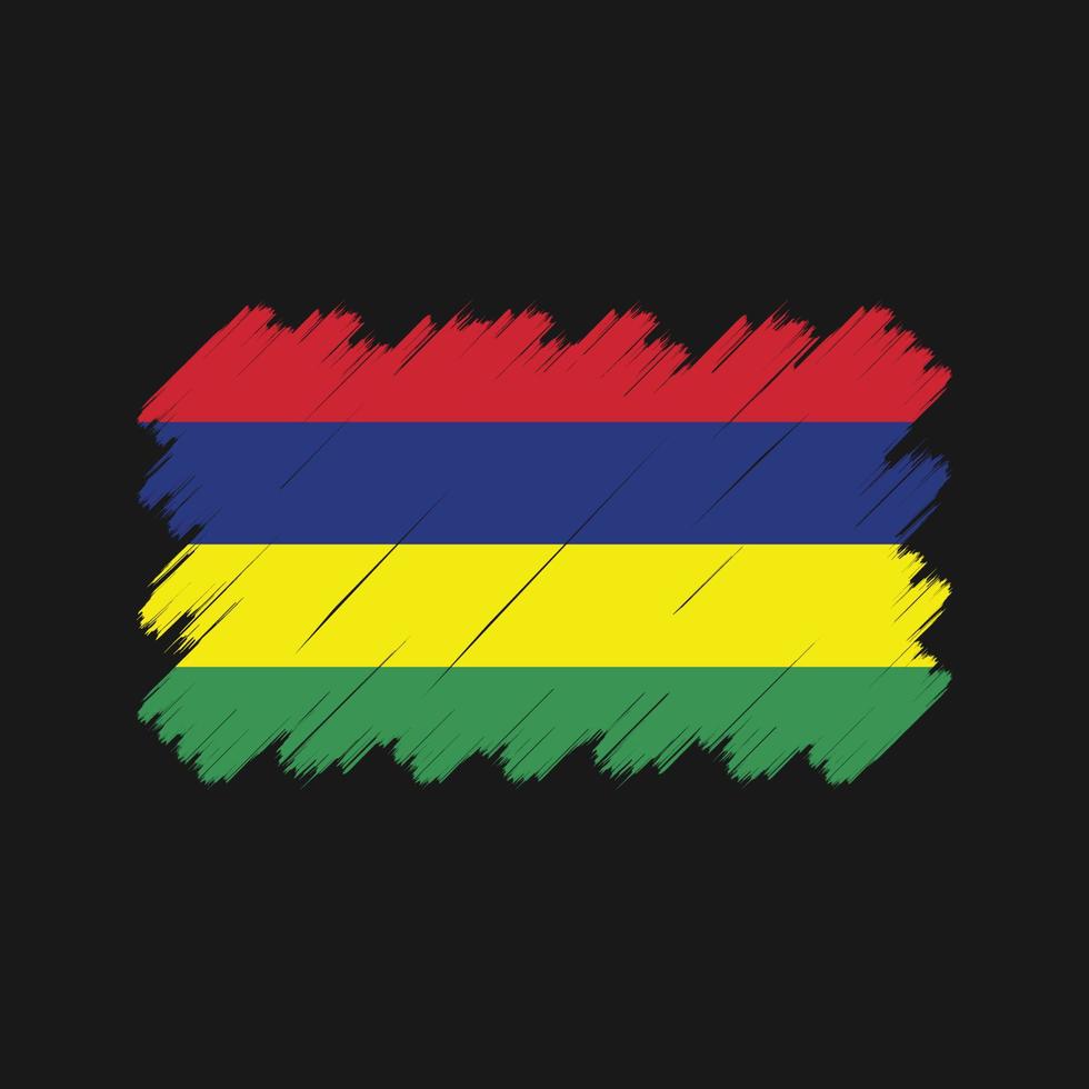 trazos de pincel de la bandera de Mauricio. bandera nacional vector