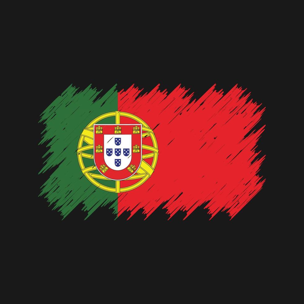 Portugal Flag Brush. National Flag vector