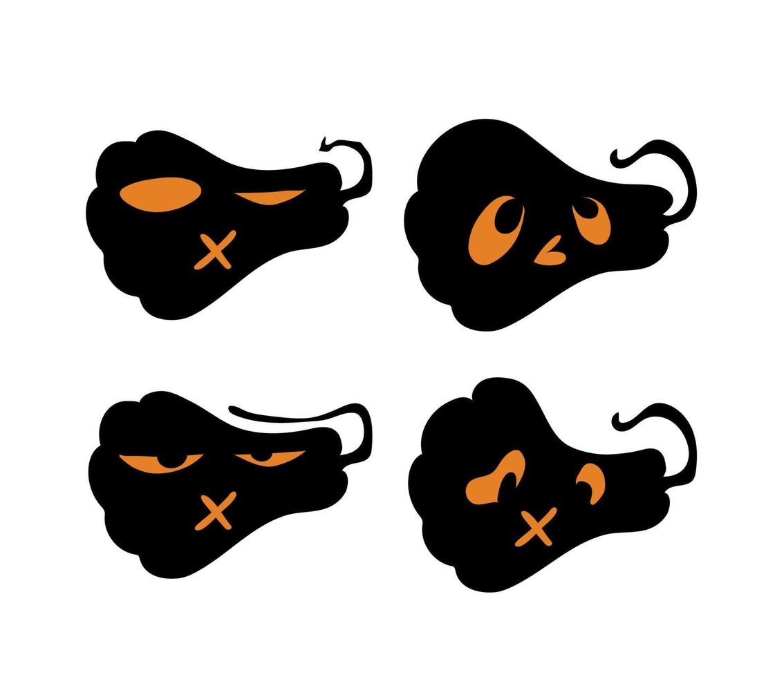 calabazas de halloween aterradoras y divertidas. ilustración de stock vectorial de una linterna jack sobre un fondo blanco. ilustración de calabaza de halloween vector