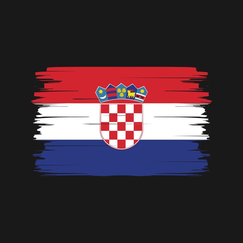 vector de pincel de bandera de croacia. bandera nacional