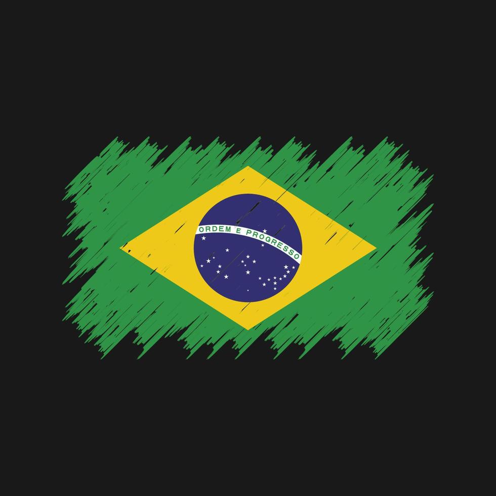 cepillo de bandera de brasil. bandera nacional vector