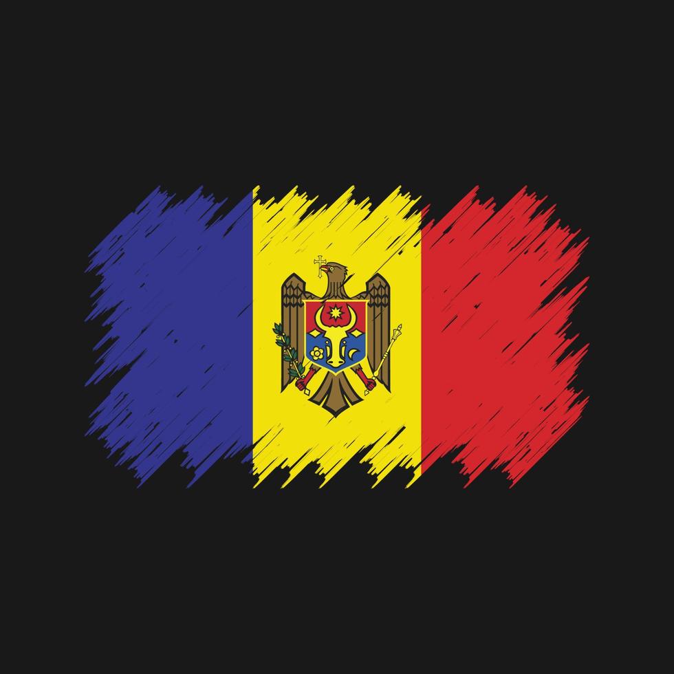 Moldova Flag Brush. National Flag vector