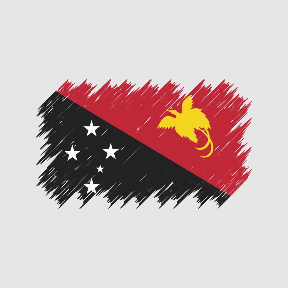 Papua New Guinea Flag Brush. National Flag vector