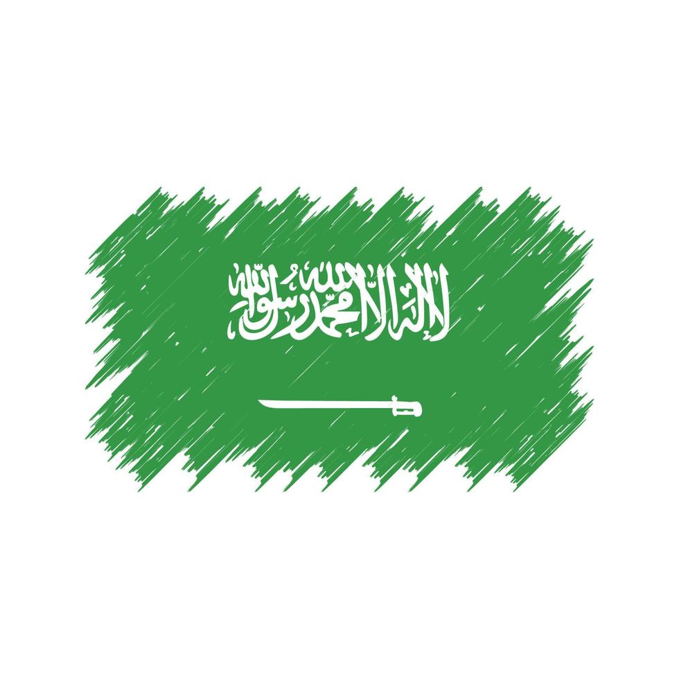 Saudi Arabia Flag Brush. National Flag vector