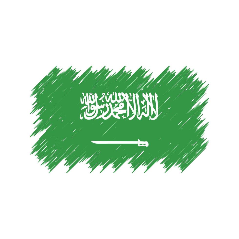 pincel de bandera de arabia saudita. bandera nacional vector