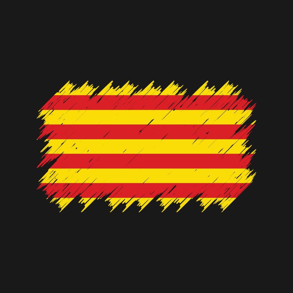 Catalonia Flag Brush. National Flag vector