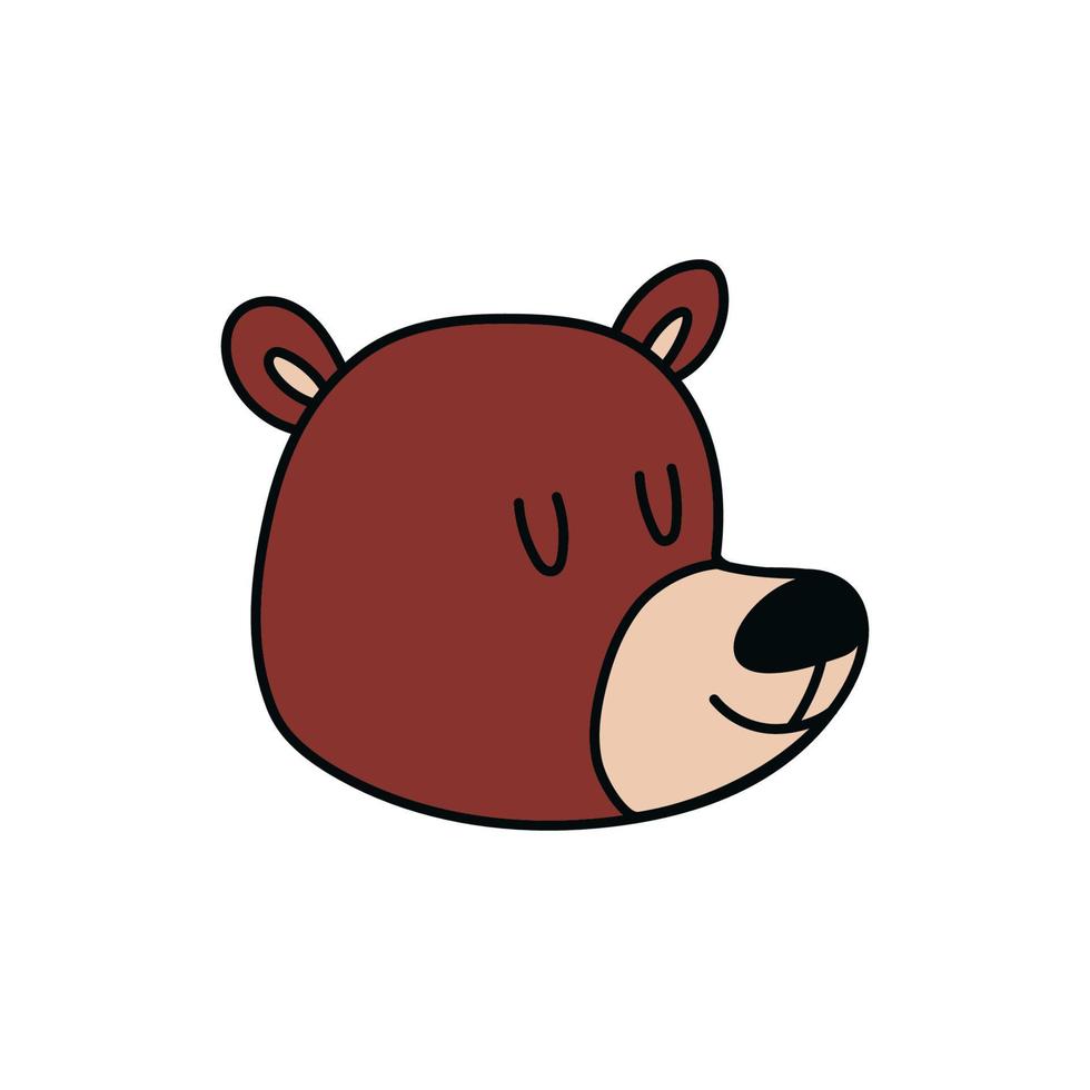 cabeza de dibujos animados de un oso pardo. la cara de un amable oso  sonriente. ilustración de stock vectorial de animal lindo aislado sobre  fondo blanco. 9944268 Vector en Vecteezy