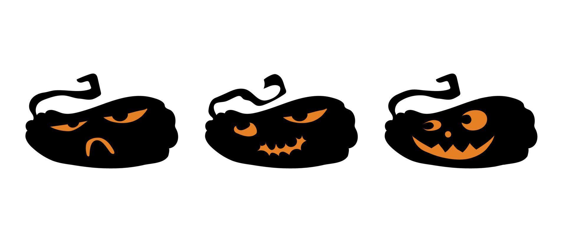 calabazas de halloween aterradoras y divertidas. ilustración de stock vectorial de una linterna jack sobre un fondo blanco. ilustración de calabaza de halloween vector