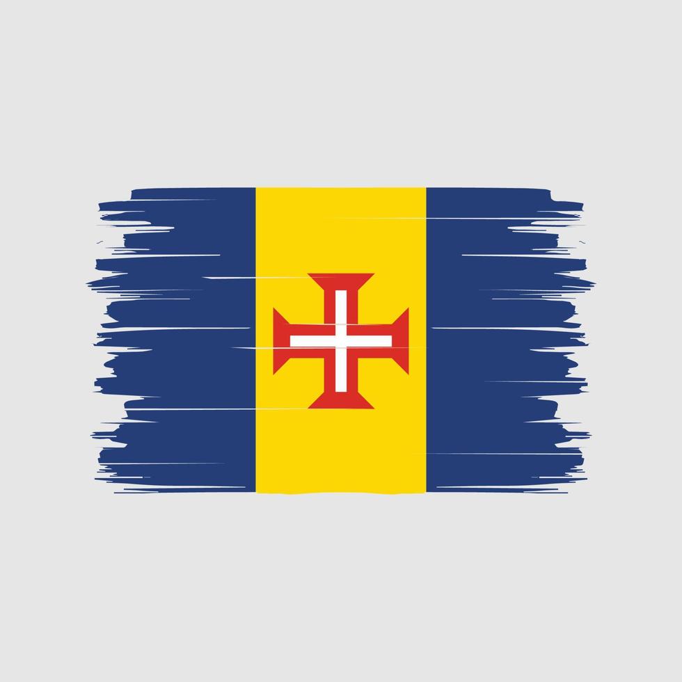vector de pincel de bandera de Madeira. bandera nacional