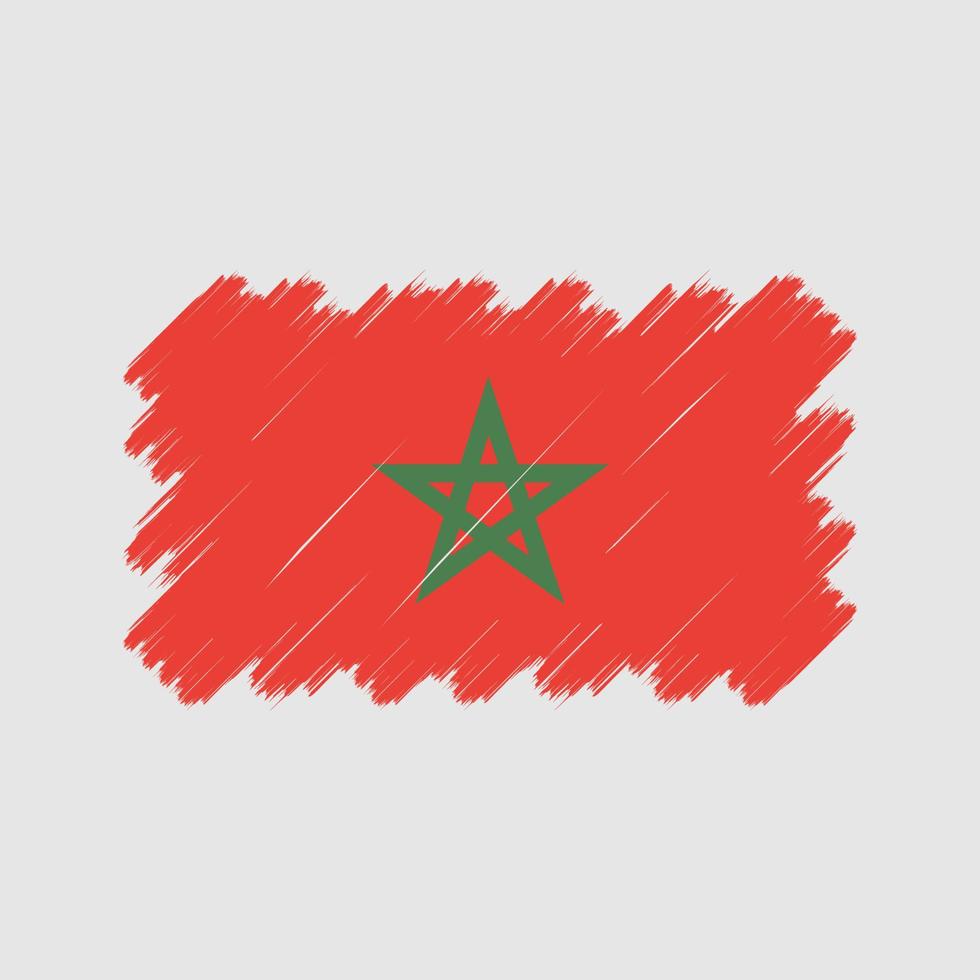 trazos de pincel de bandera de marruecos. bandera nacional vector