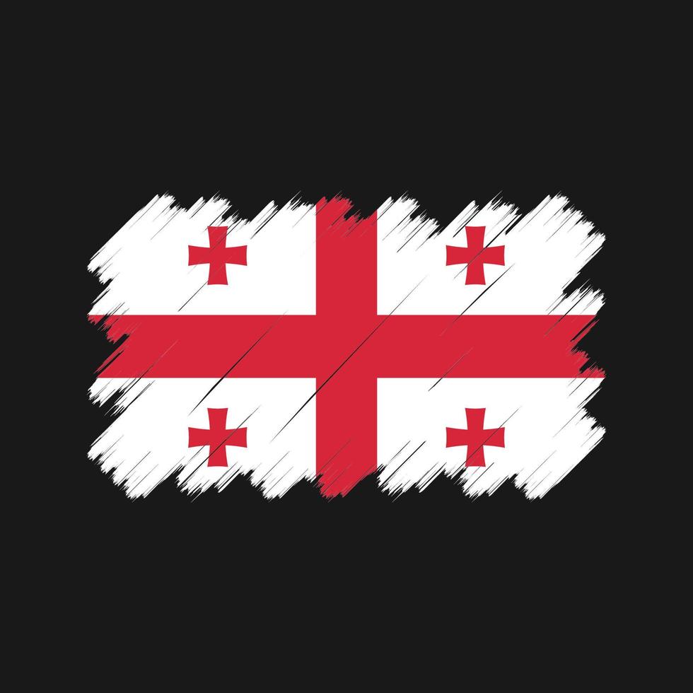 trazos de pincel de la bandera de georgia. bandera nacional vector