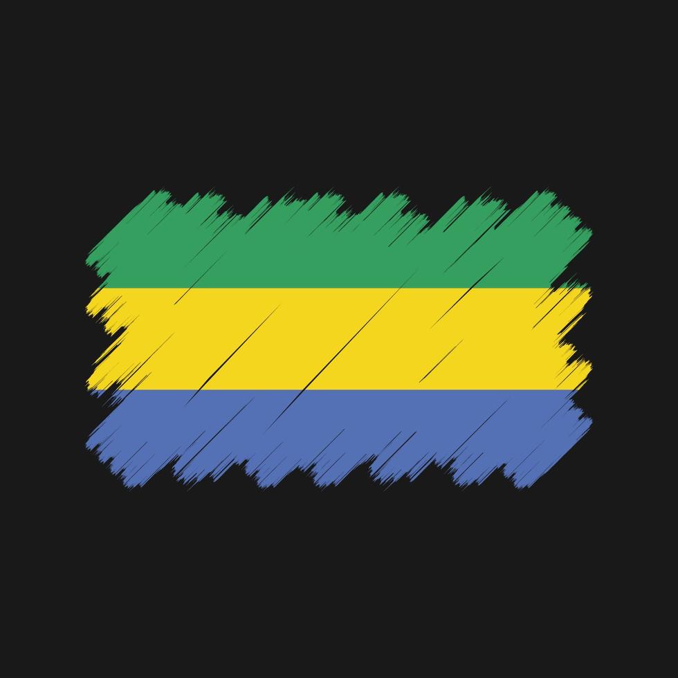 Gabon Flag Brush Strokes. National Flag vector