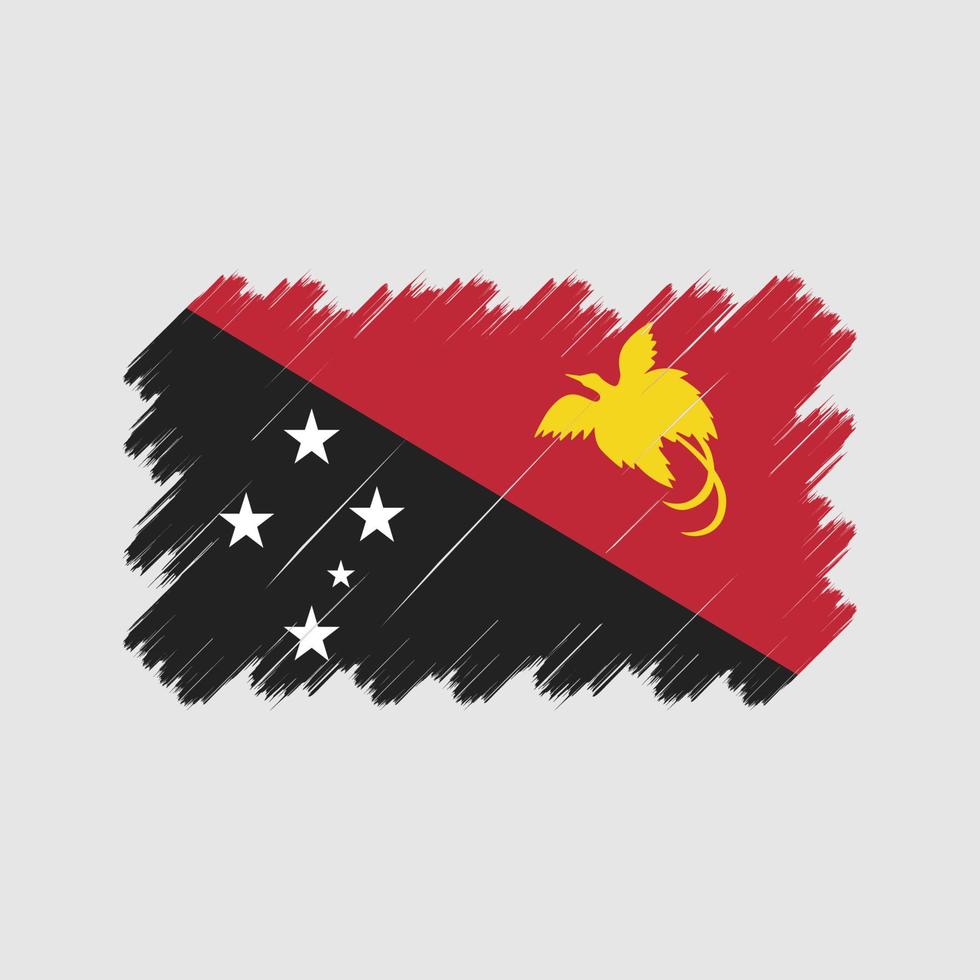 Papua New Guinea Flag Brush Strokes. National Flag vector